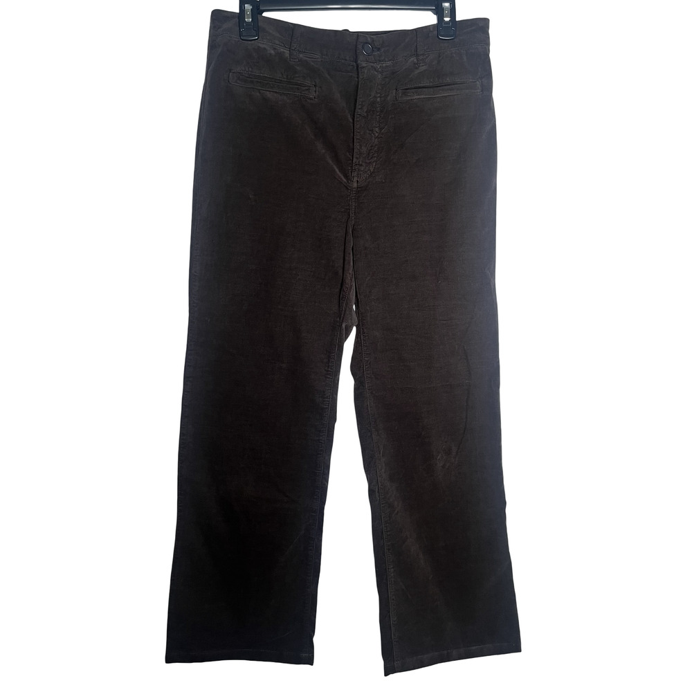 J.McLaughlin Pants Womens 8 Dark Brown Stretch Velveteen Straight Leg